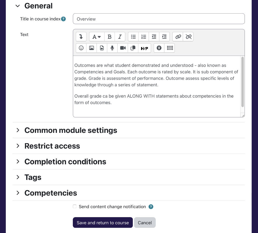 Text and Media Area Setting Box