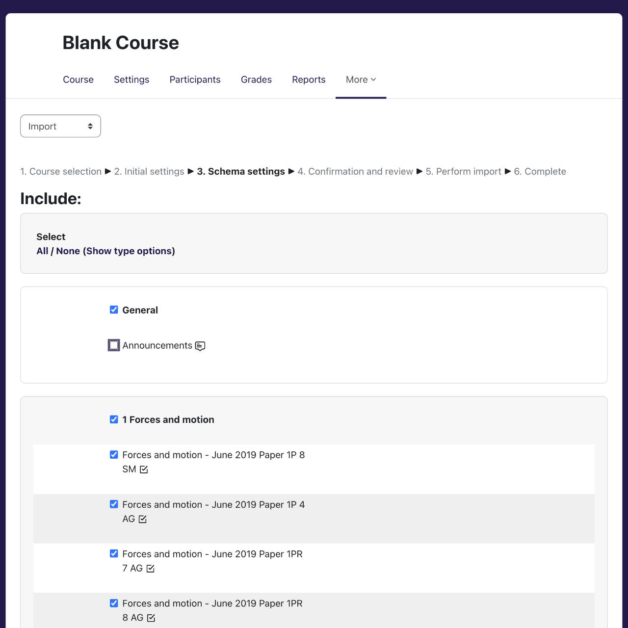 5 Schema Settings